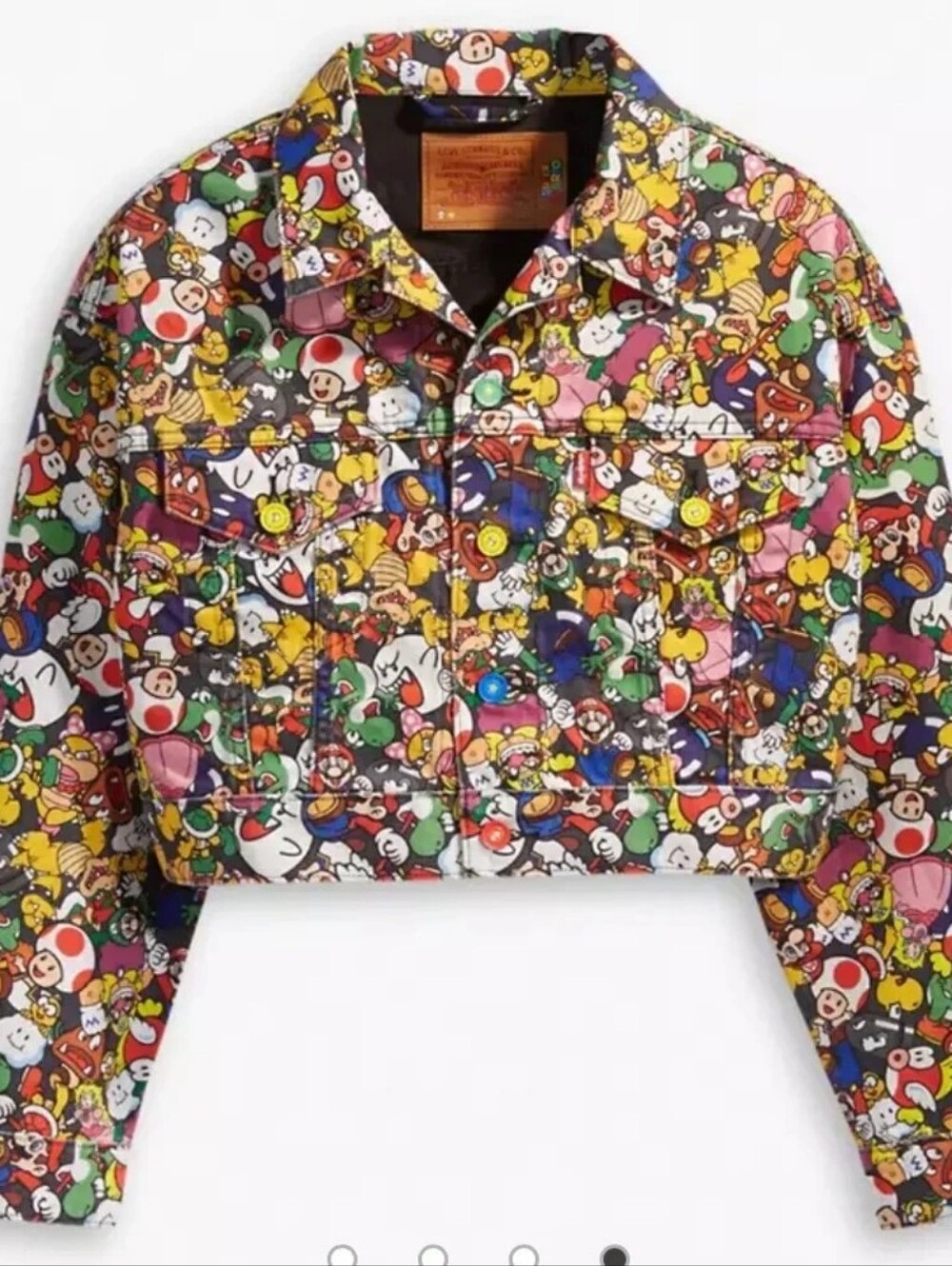 Levi’s Limited Edition Mario Cropped Denim Trucker Jacket Size Large